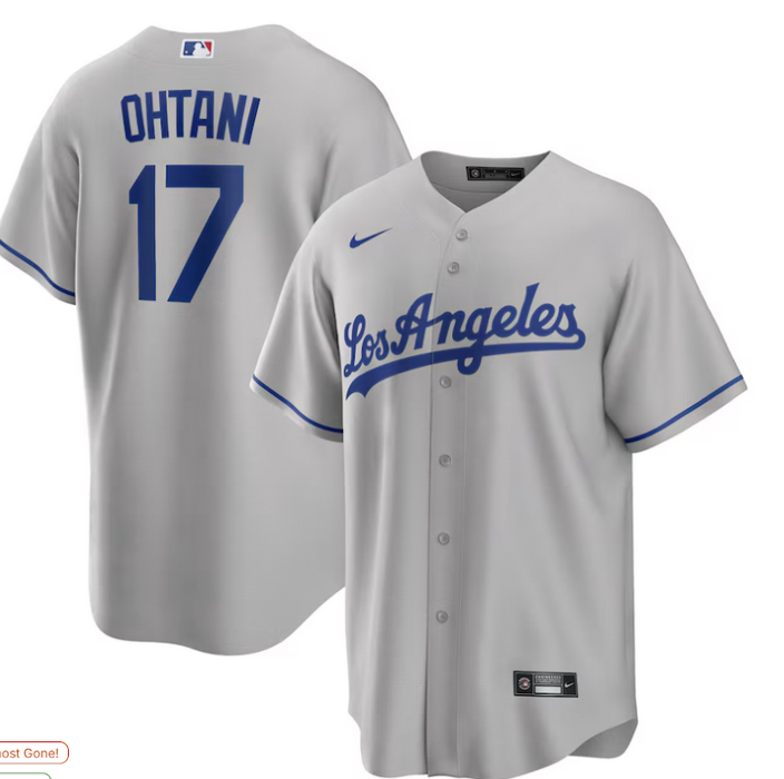 MLB Youth Los Angeles Dodgers #17 Ohtani Nike Gray jersey->philadelphia eagles->NFL Jersey